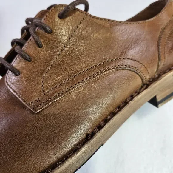Frye James Derby Leather Dress Shoe Mens 13 Copper Brown Lace Up Oxford Wedding